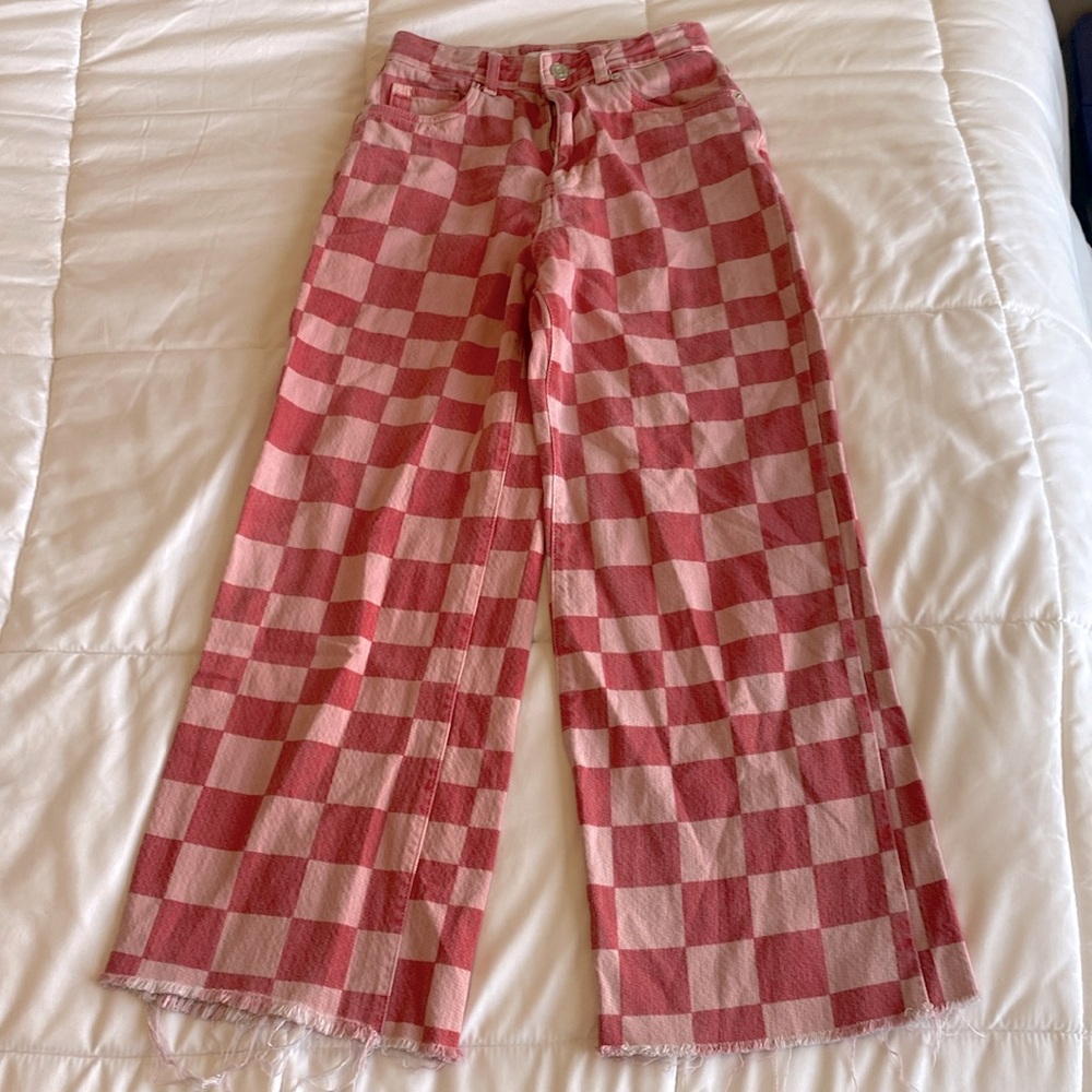 ZARA pink patchwork jeans